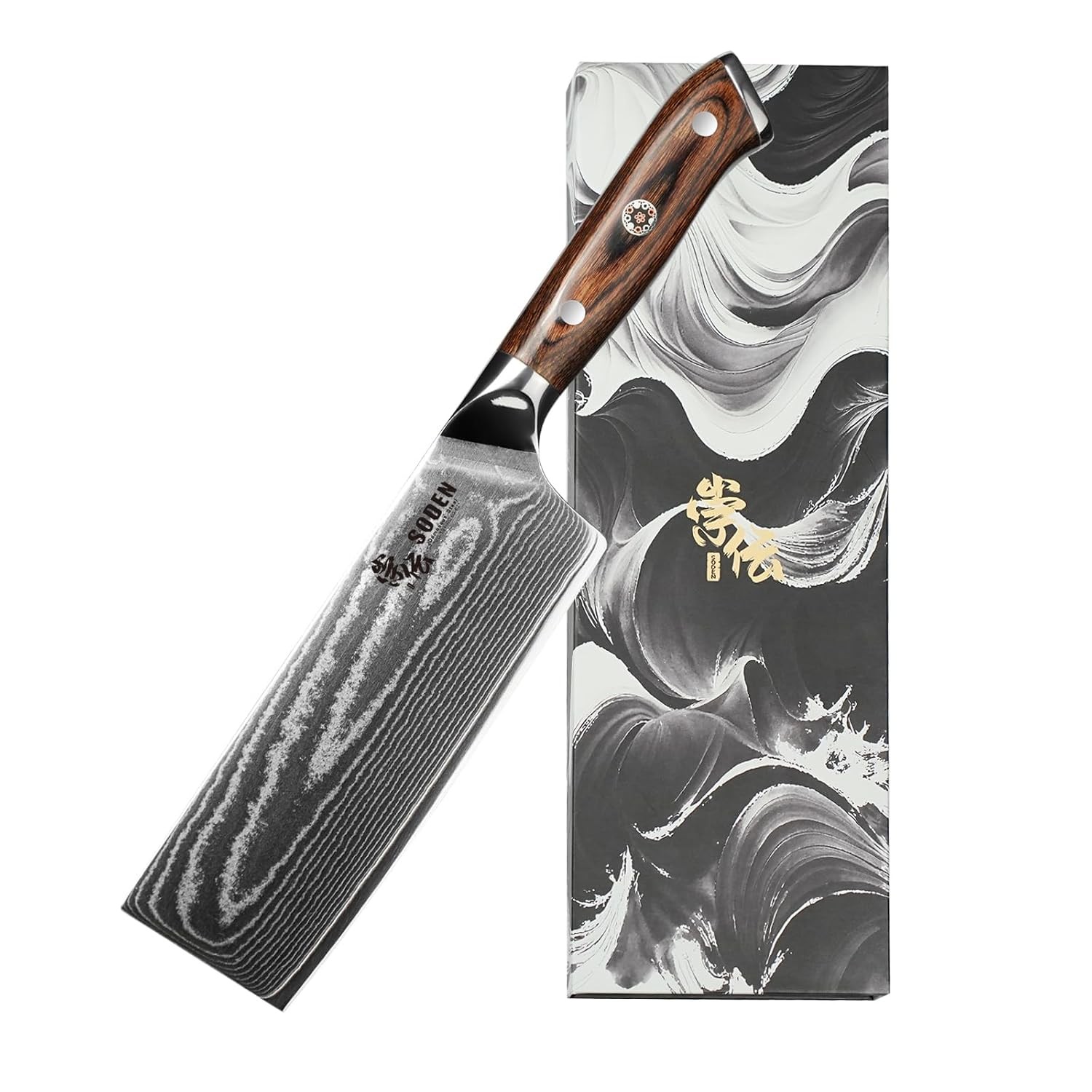 Japanese 7 Inch Nakiri Knife VG-10 Damascus Steel Razor Sharp Asian Style 67