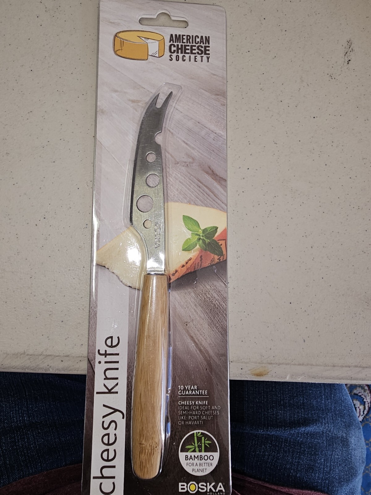 Boska Holland Stainless Steel & Bamboo Cheese Knife, Soft & Semi Hard Cheeses
