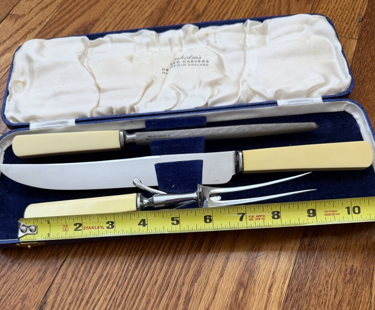 Geo. Wostenholm & Sons Carving Set with Sharpener, Stainless