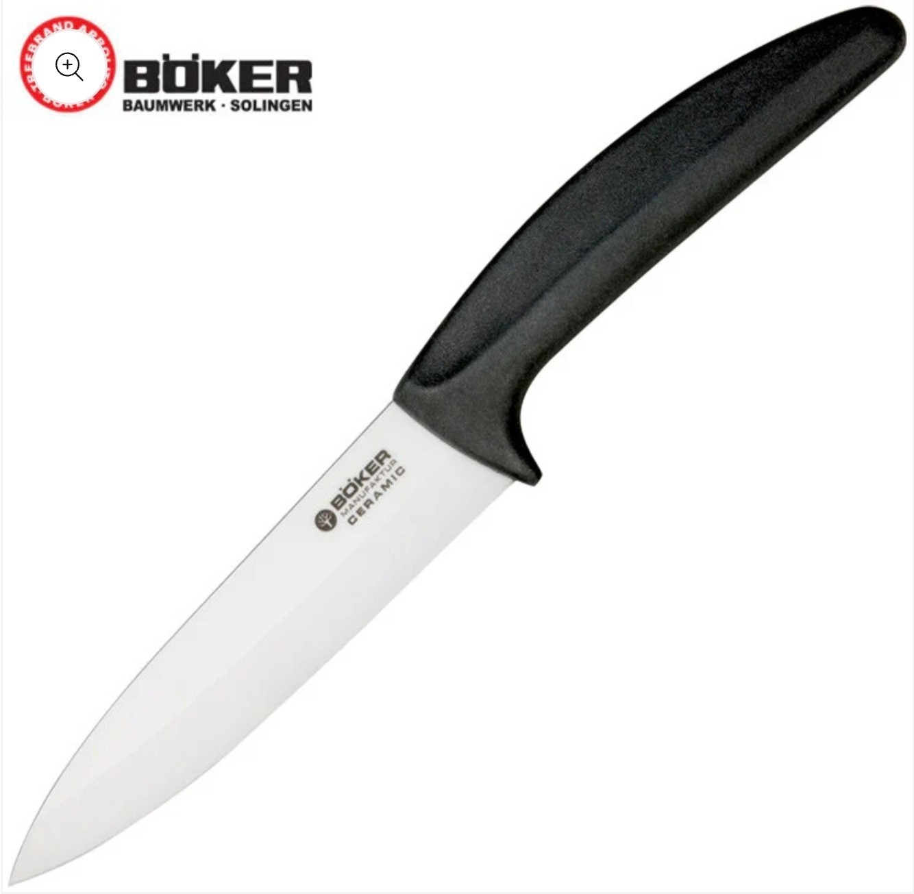 Boker Ceramic Santoku Knife 5.25″ White Blade, Delrin Handle – 1300C0