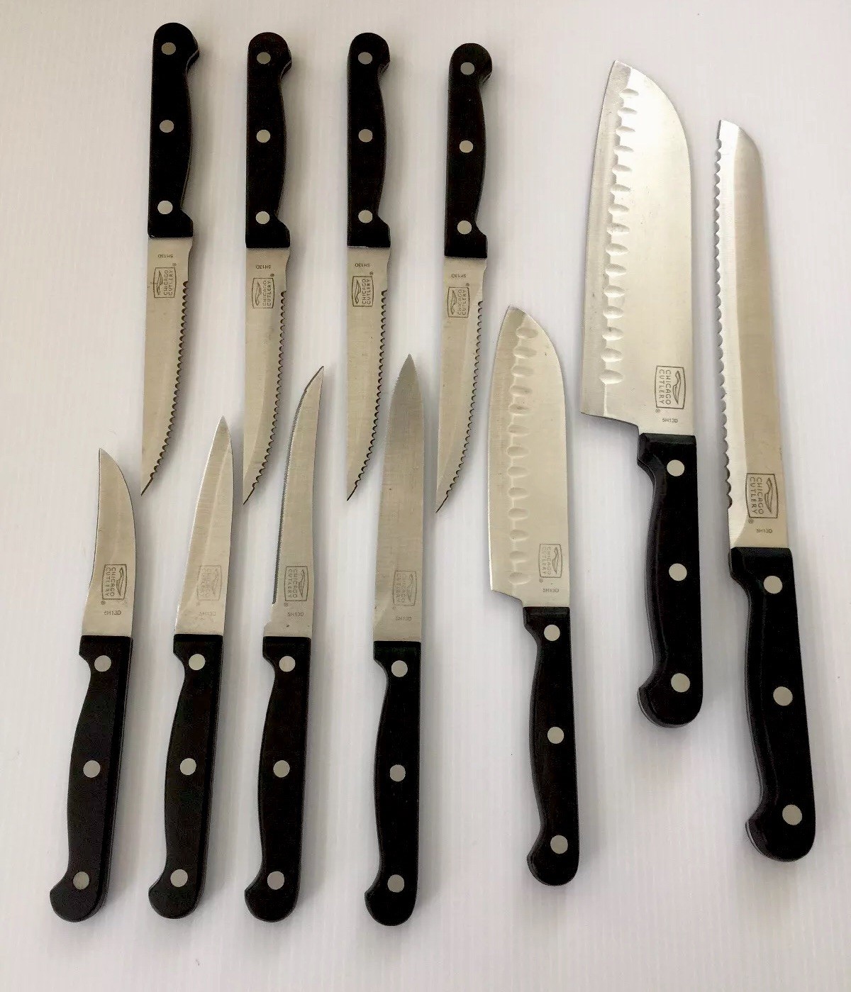 11 Pcs Chicago Cutlery High-Carbon SS Full-Tang Blades w/ Polymer Handles -KNIFE