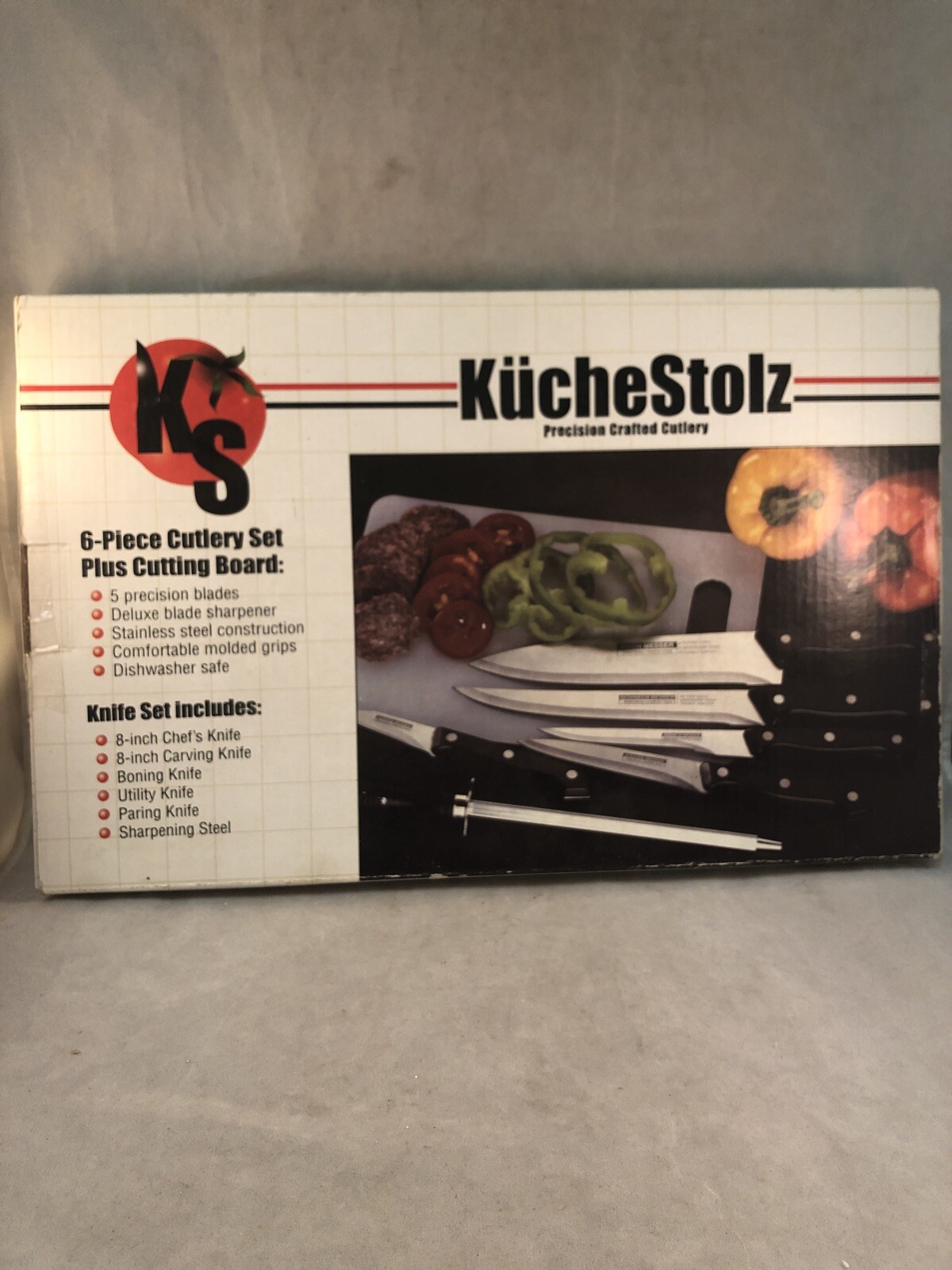 Kuchenstolz Precision Kitchen Knives Cutlery 6 Piece Set & Cutting Board