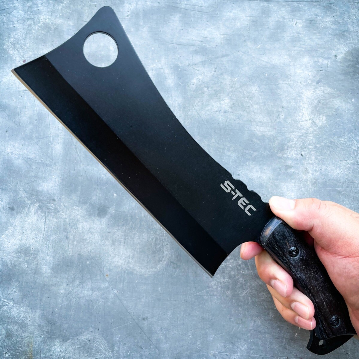 12″ BLACK CLEAVER BLADE CHEF BUTCHER KNIFE Stainless Steel Full Tang Kitchen