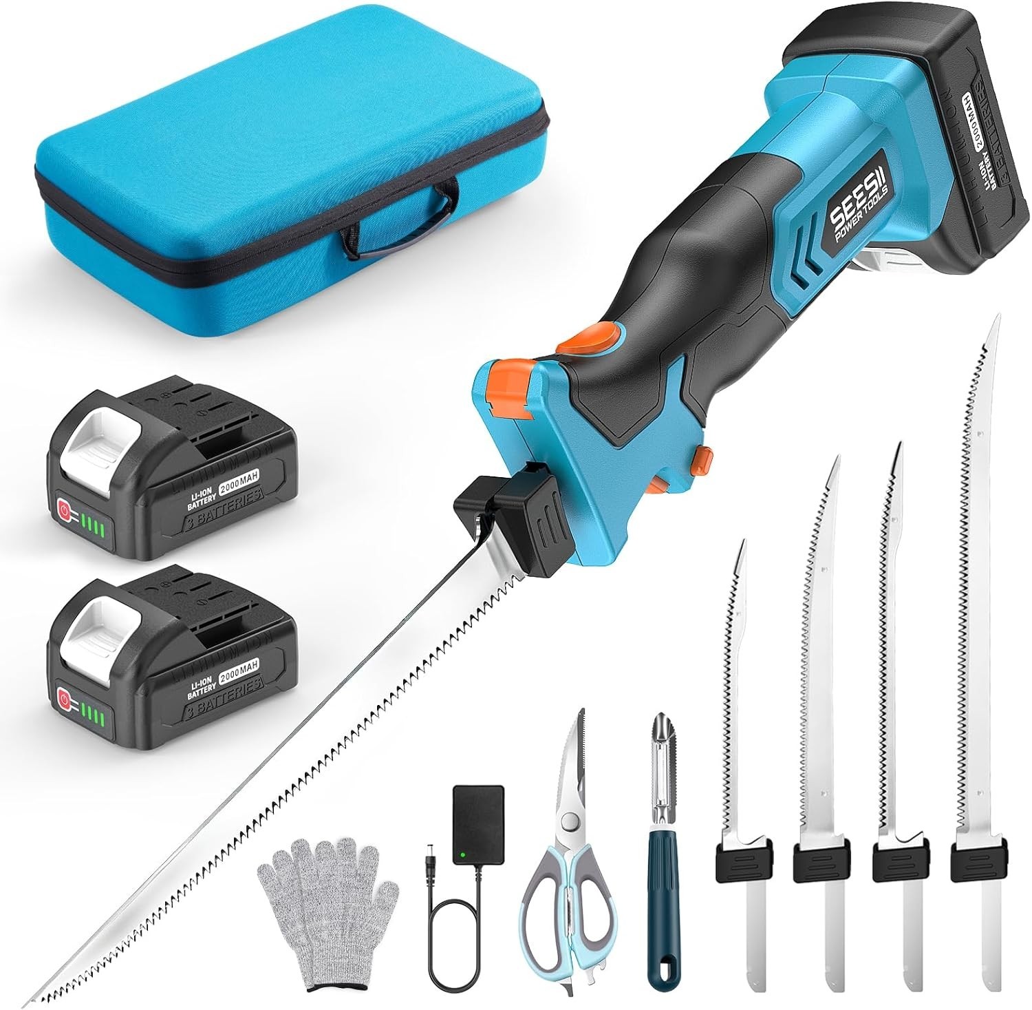 Cordless Electric Fillet Knife with 4 Blades, 100 Mins High Speed Filet Knife fo