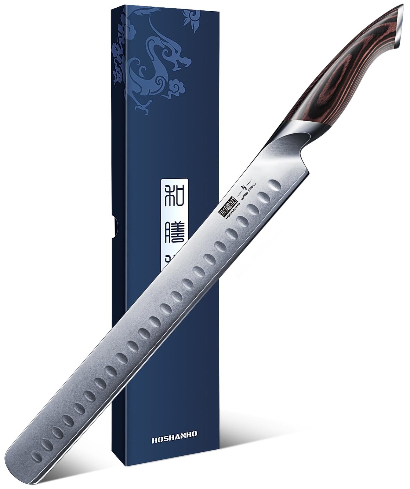 Carving Knife 12 Inch, Japanese AUS-10 Slicing Knife with Ergonomic Pakkawood…
