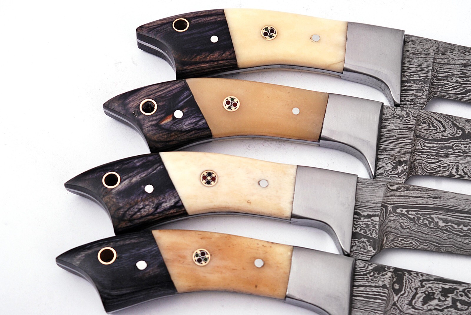 Damascus Steak Chef Knife Set Custom Made – Hand Forged Damascus Steel 1390