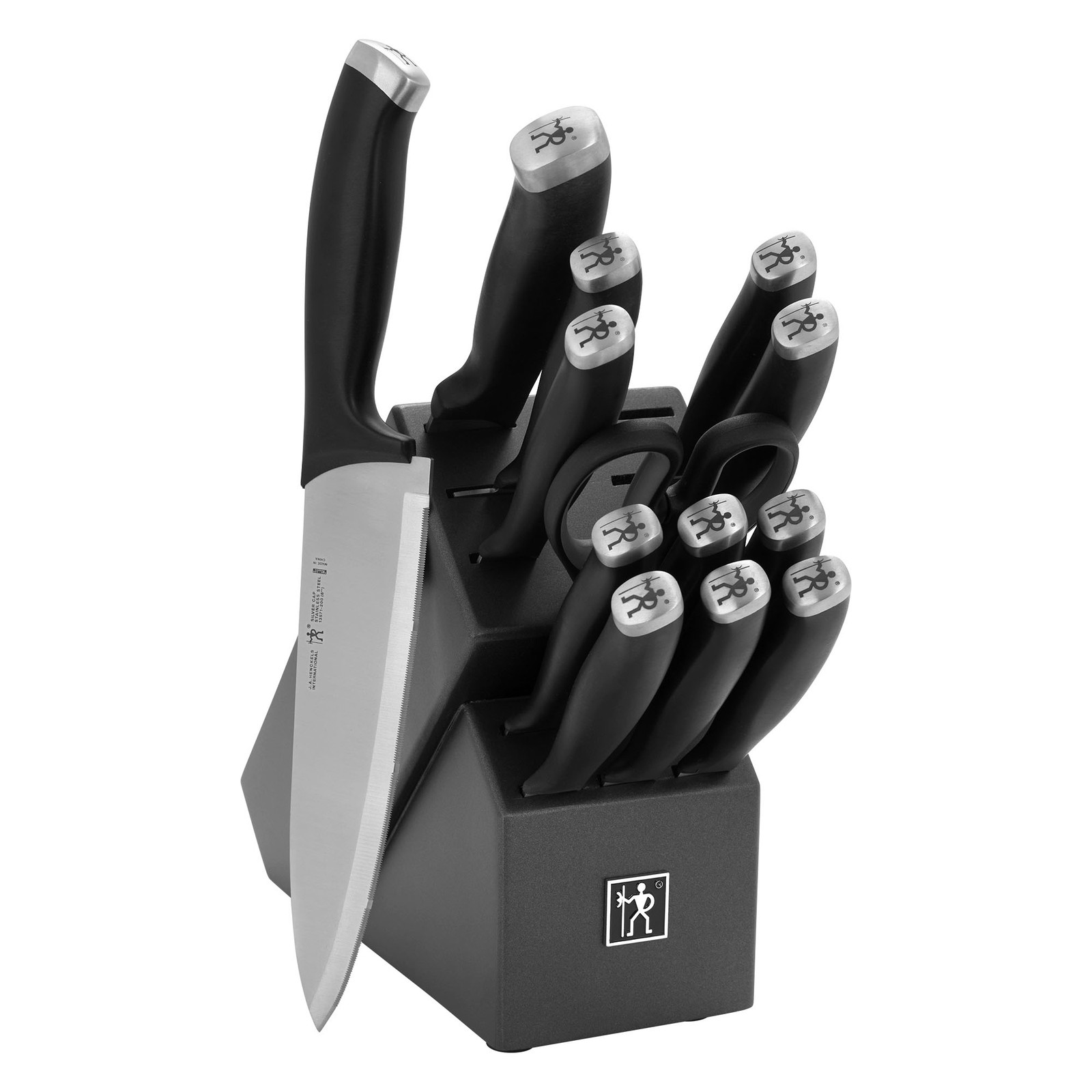 Henckels Silvercap 14 pc Knife Set with Block, Chef Knife, Paring Knife,