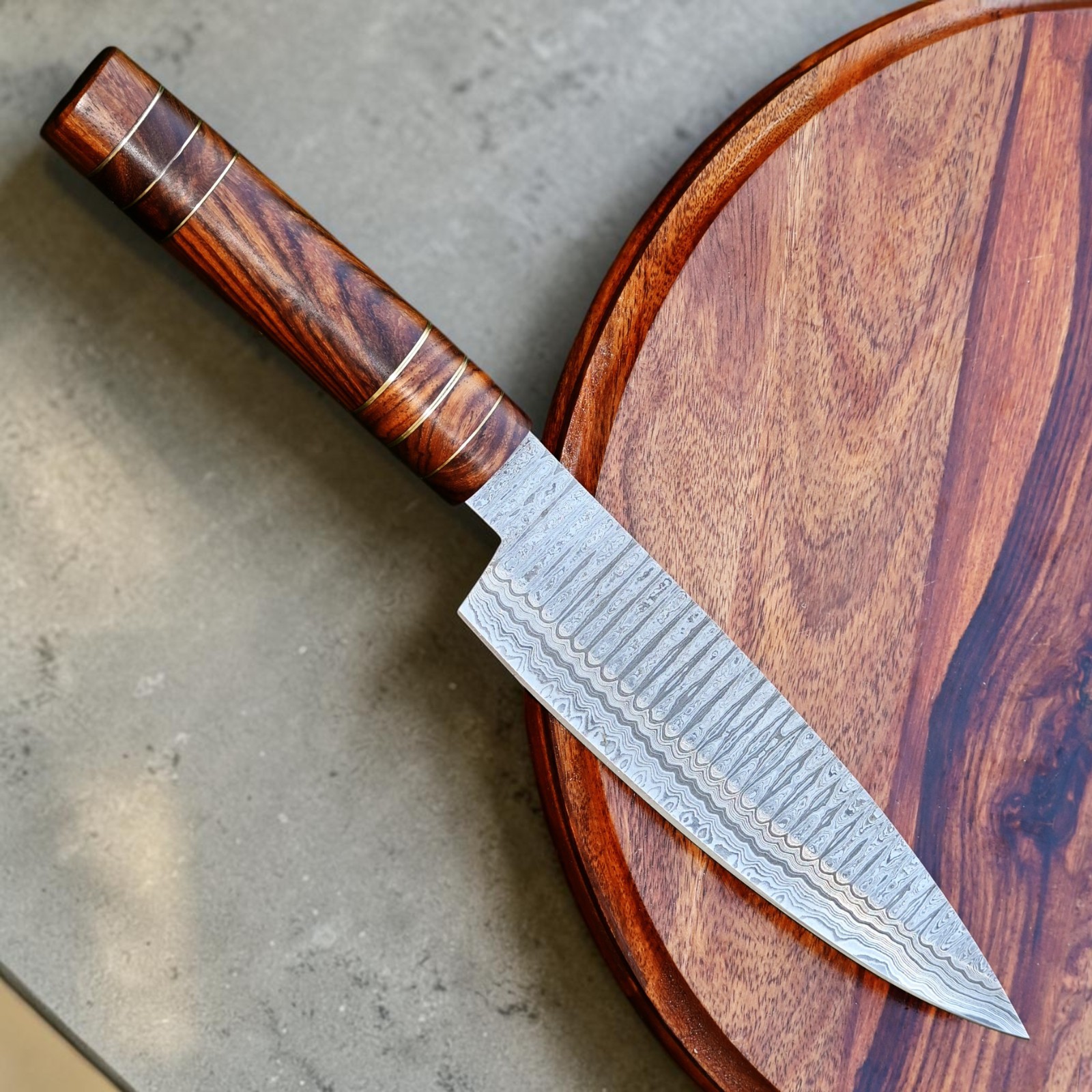 CUSTOM MADE DAMASCUS CHEF KNIFE HAND FORGED DAMASCUS STEEL BALDE 2864