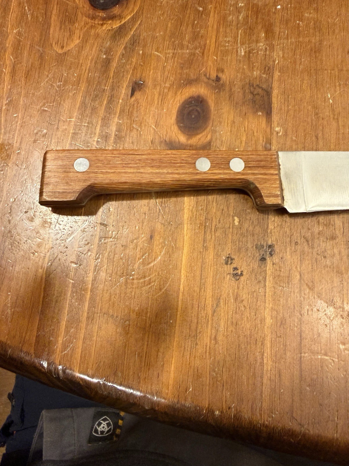 Vtg Dansk Intnl. Designs Ltd. Knife Teak Wood Handle Japan 6″ blade Chef Knife