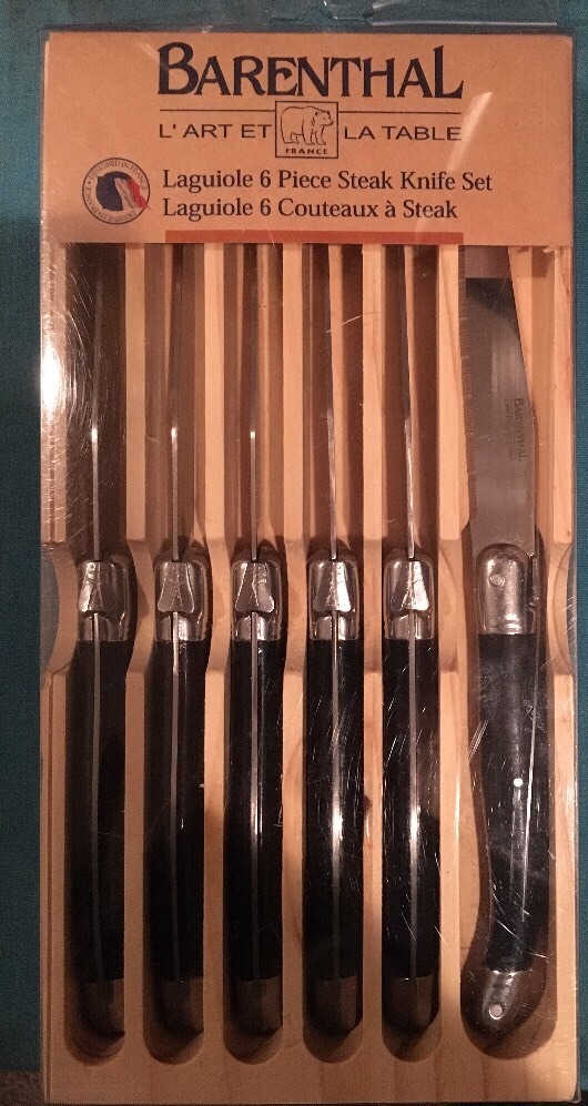 New6 PC Barenthal Laguiole Stainless Steel Flatware, Ivory or SS Handles, In Box