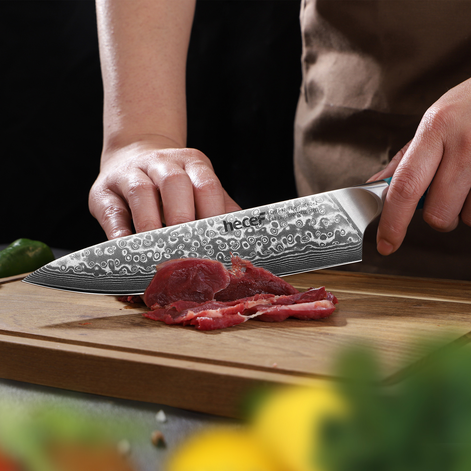 8in Damascus Knife 67-Layer Steel Stainless Steel Chef Knife G10 Resin Handle