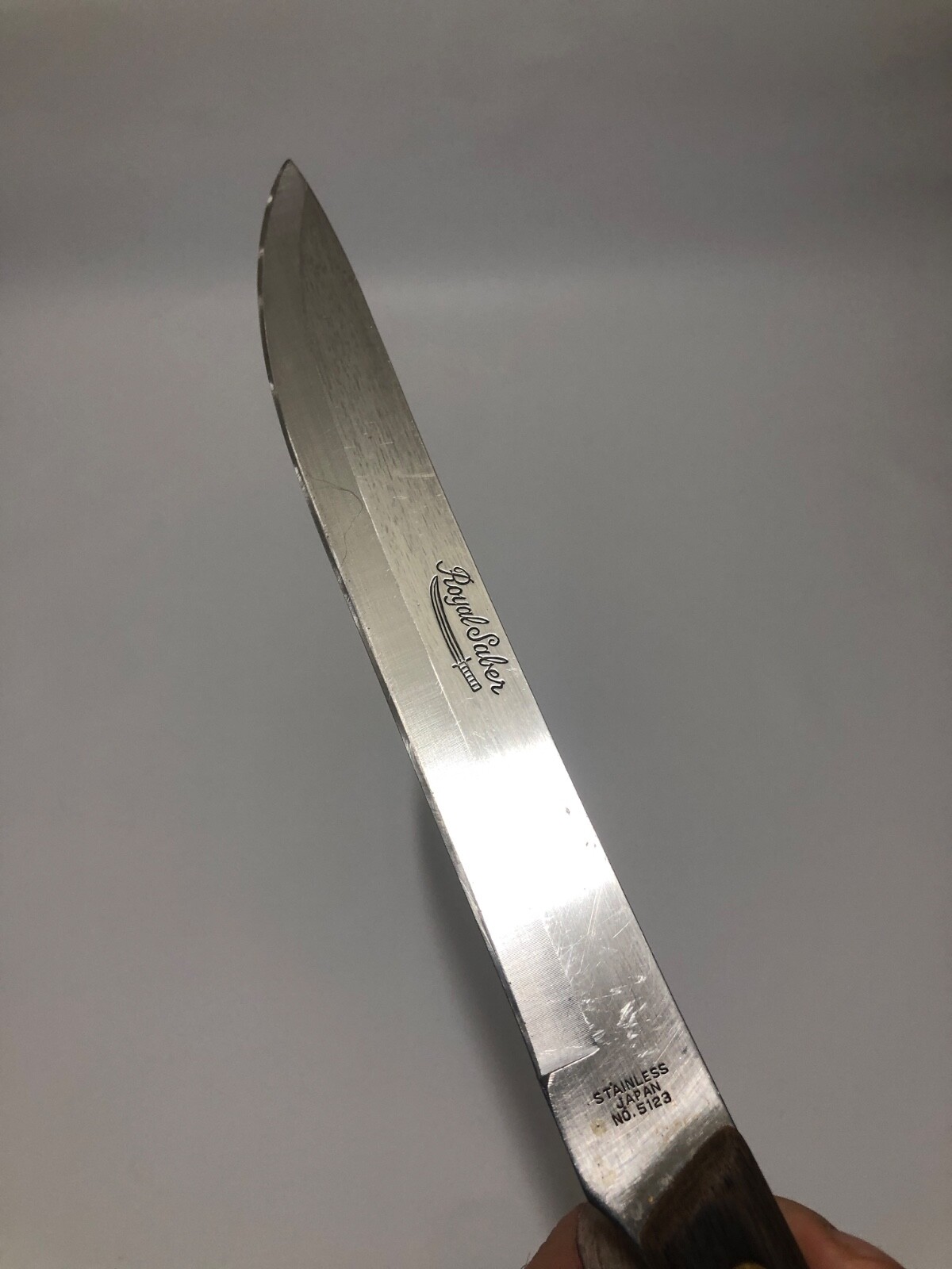 Royal Saber Kitchen Knife Stainless Steel Wooden Handle Made In Japan 13 Inches