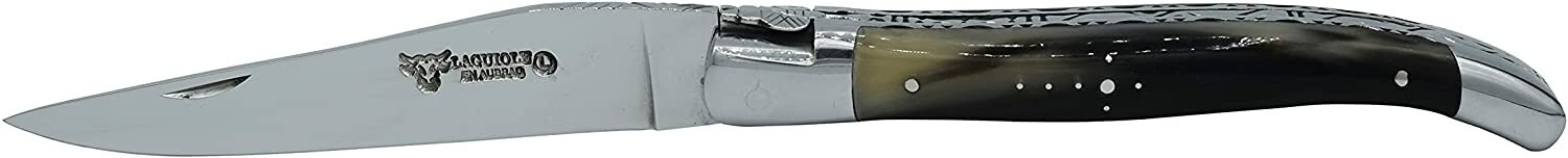Laguiole En Aubrac Folding Pocket Knife With Flamed Solid Horn Handle, 4.75-In