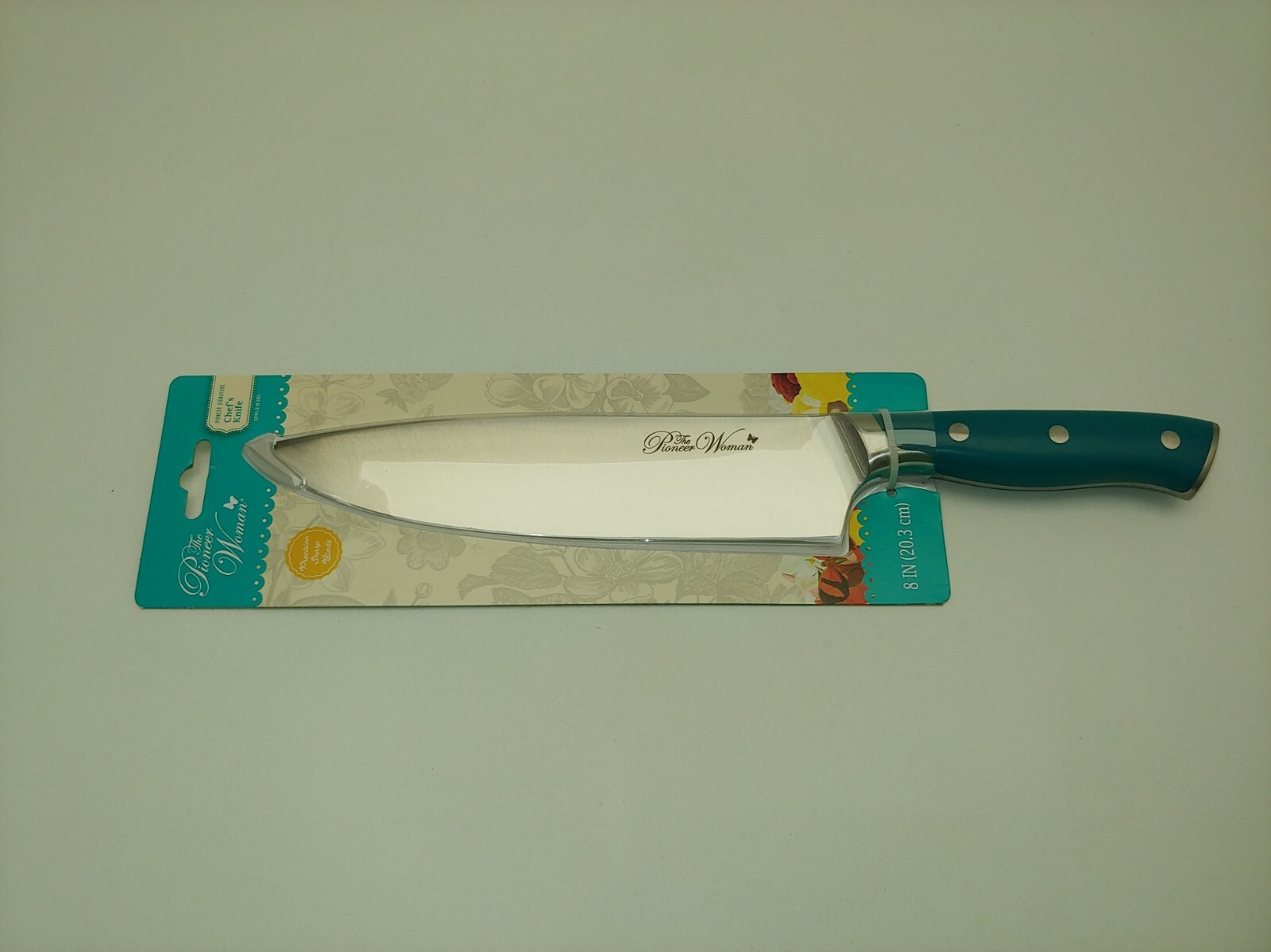 The Pioneer Woman Turquoise Teal Blue Handle 8″ Chef’s Knife Stainless Steel