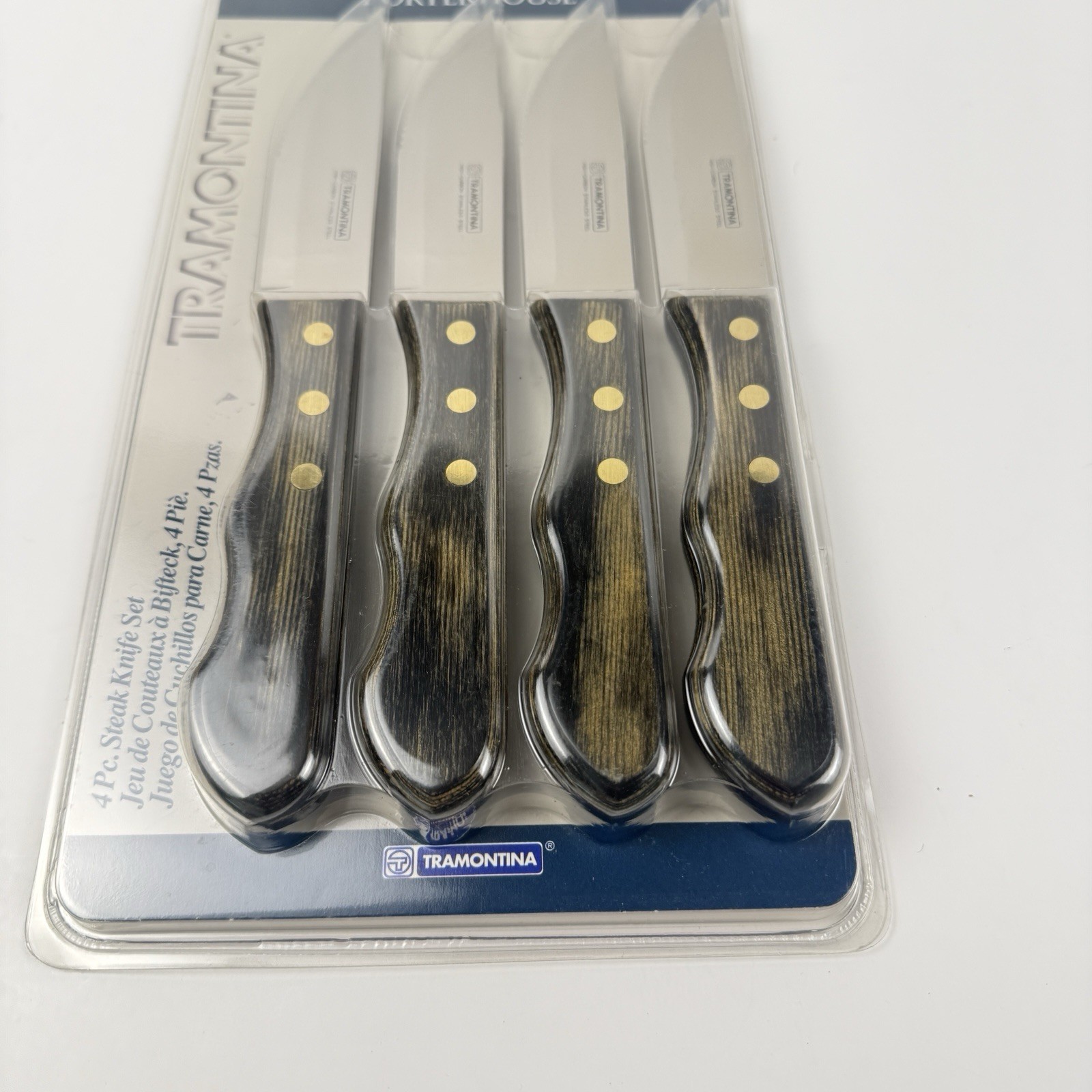 Tramontina Porterhouse Stainless Steel Steak Knife Set 4 Piece Green High Carbon