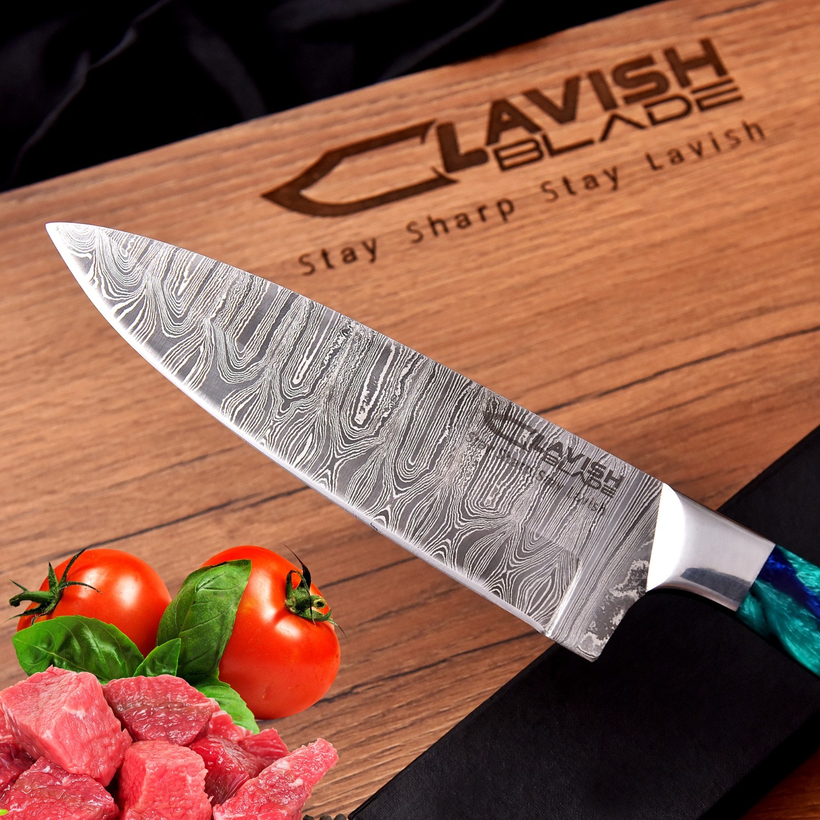 CUSTOM HANDMADE FORGED DAMASCUS STEEL CHEF KNIFE KITCHEN KNIFE WITH GIFT BOX