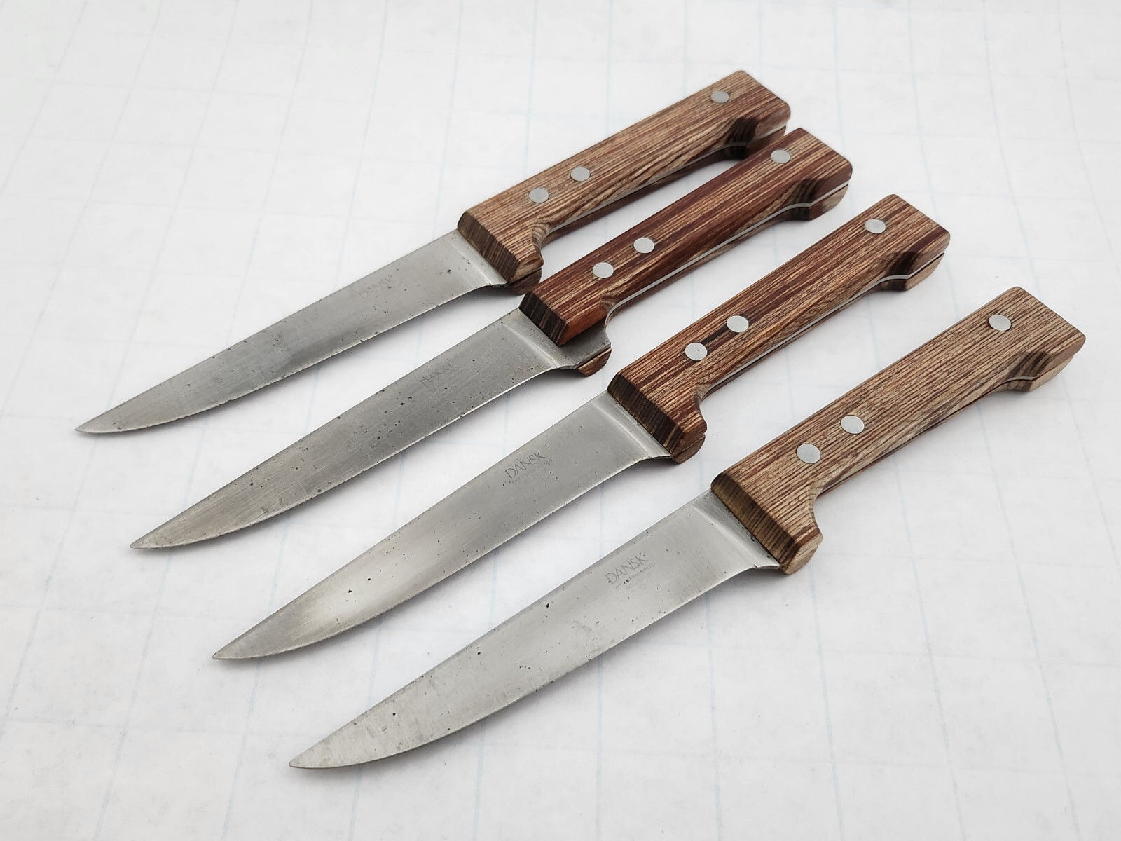 4 Dansk Vintage Steak Knives Teak Handles Made In Japan