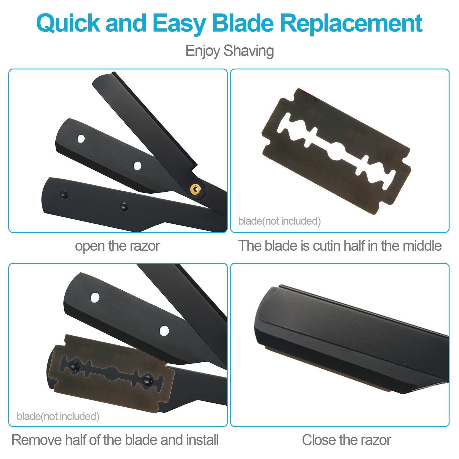 1PC Traditional Manual Shaver Professional Straight Edge Stainless Steel Sh WGOI