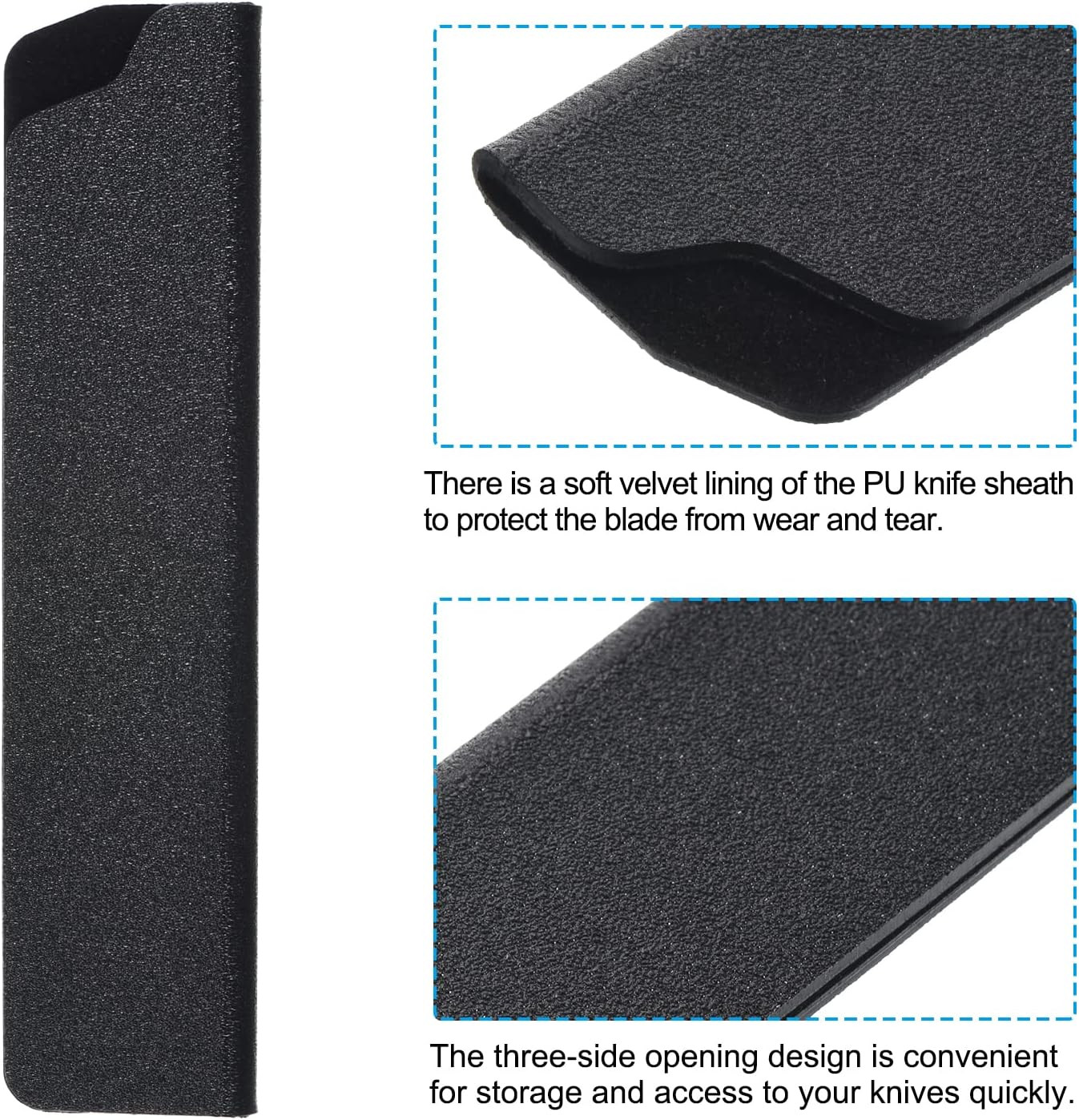 ABS Knife Cover Sleeves for 5″ Santoku Knife, Knives Edge Guard Blade Protector