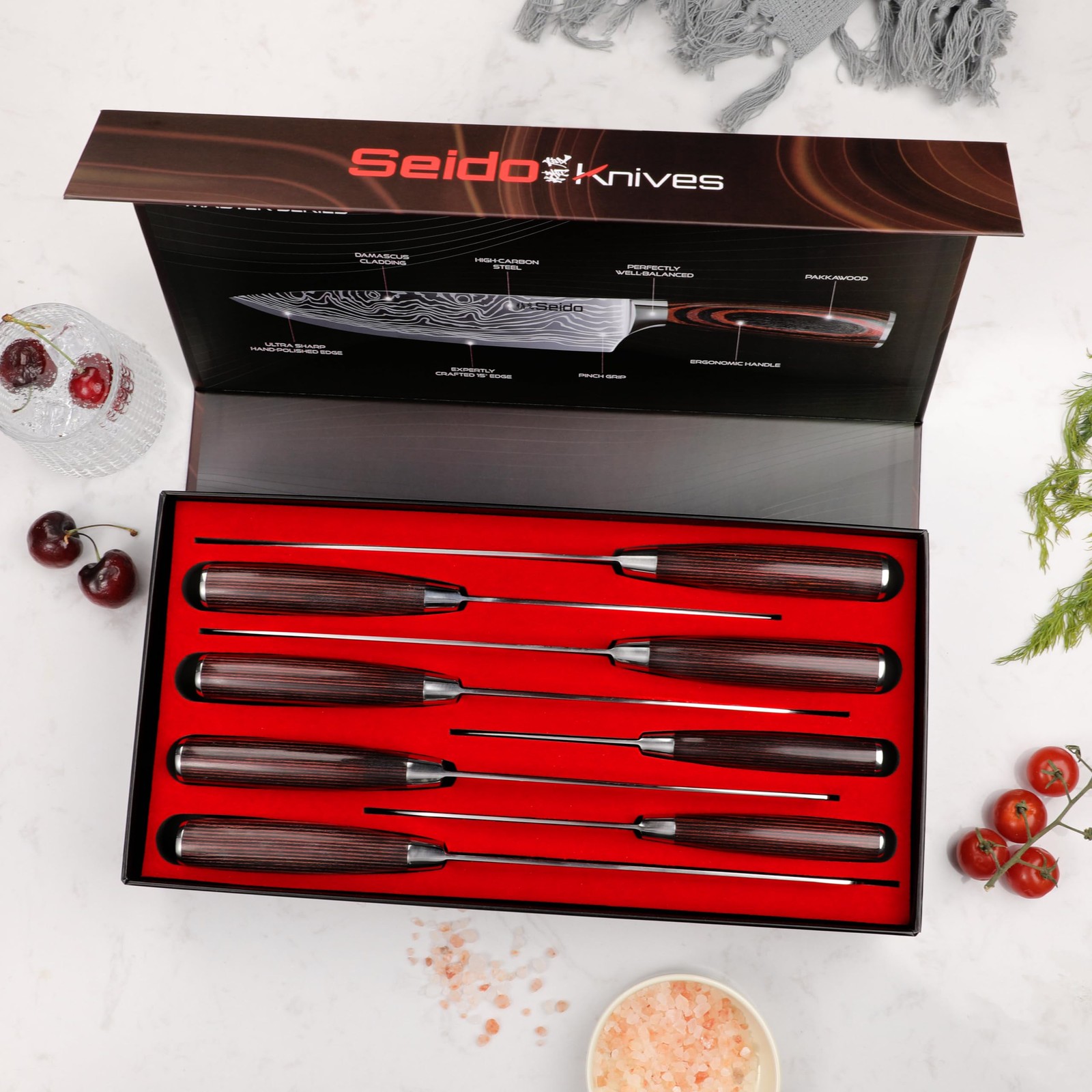 Master Chef Knife Set, 8-Piece Kitchen Knife Set, High-Carbon Stainless Steel…