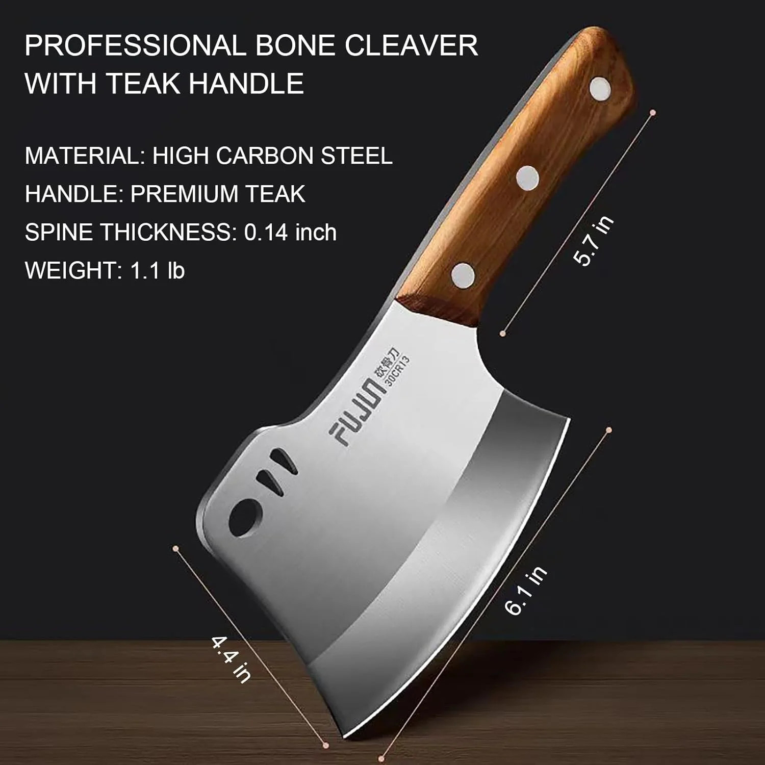 Meat Bone Cleaver Knife for Meat Cutting Handmade, Heavy Duty Butche…