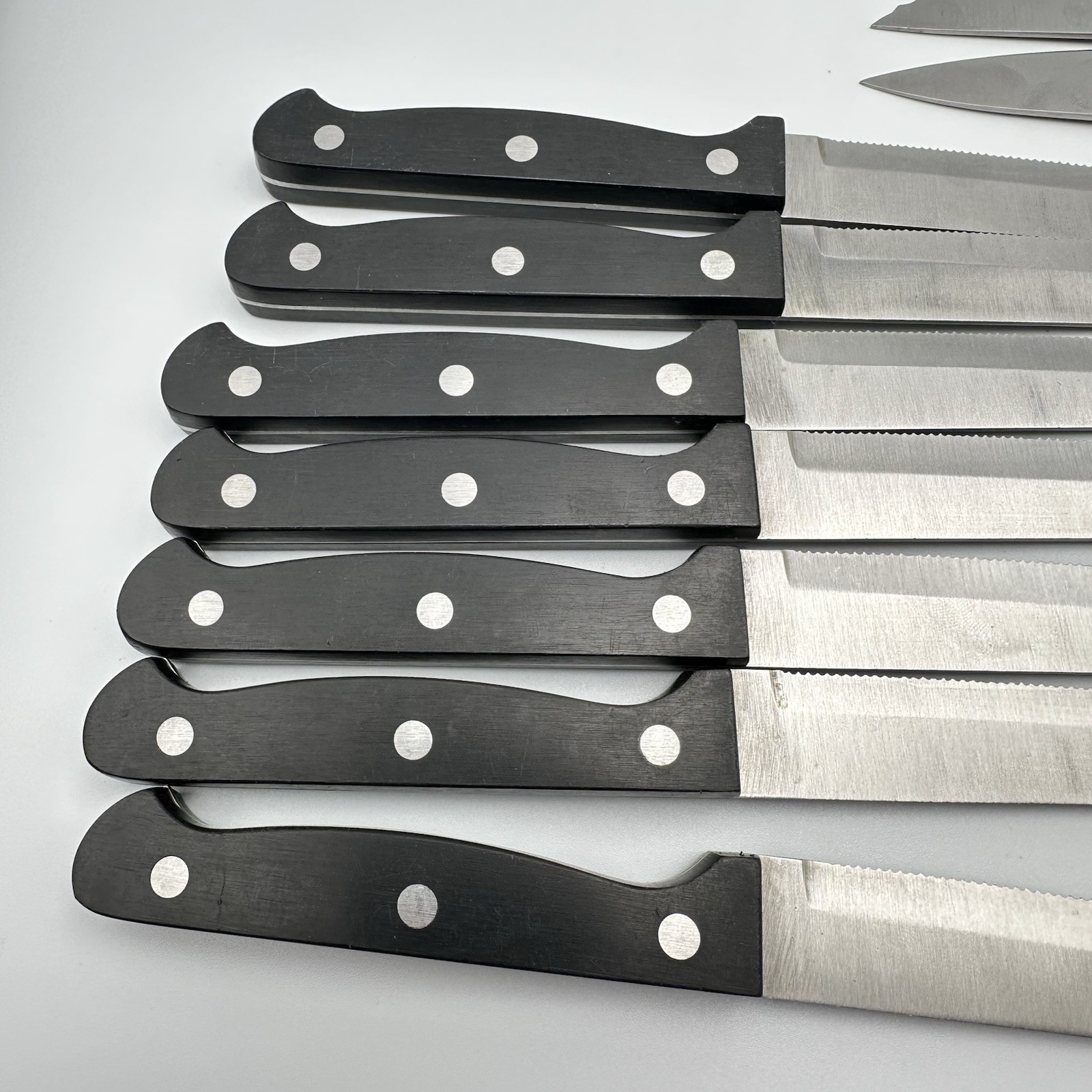 Set Of 12 Sabatier Knives | Rivet Handles Chef Pairing Bread Steak Lot