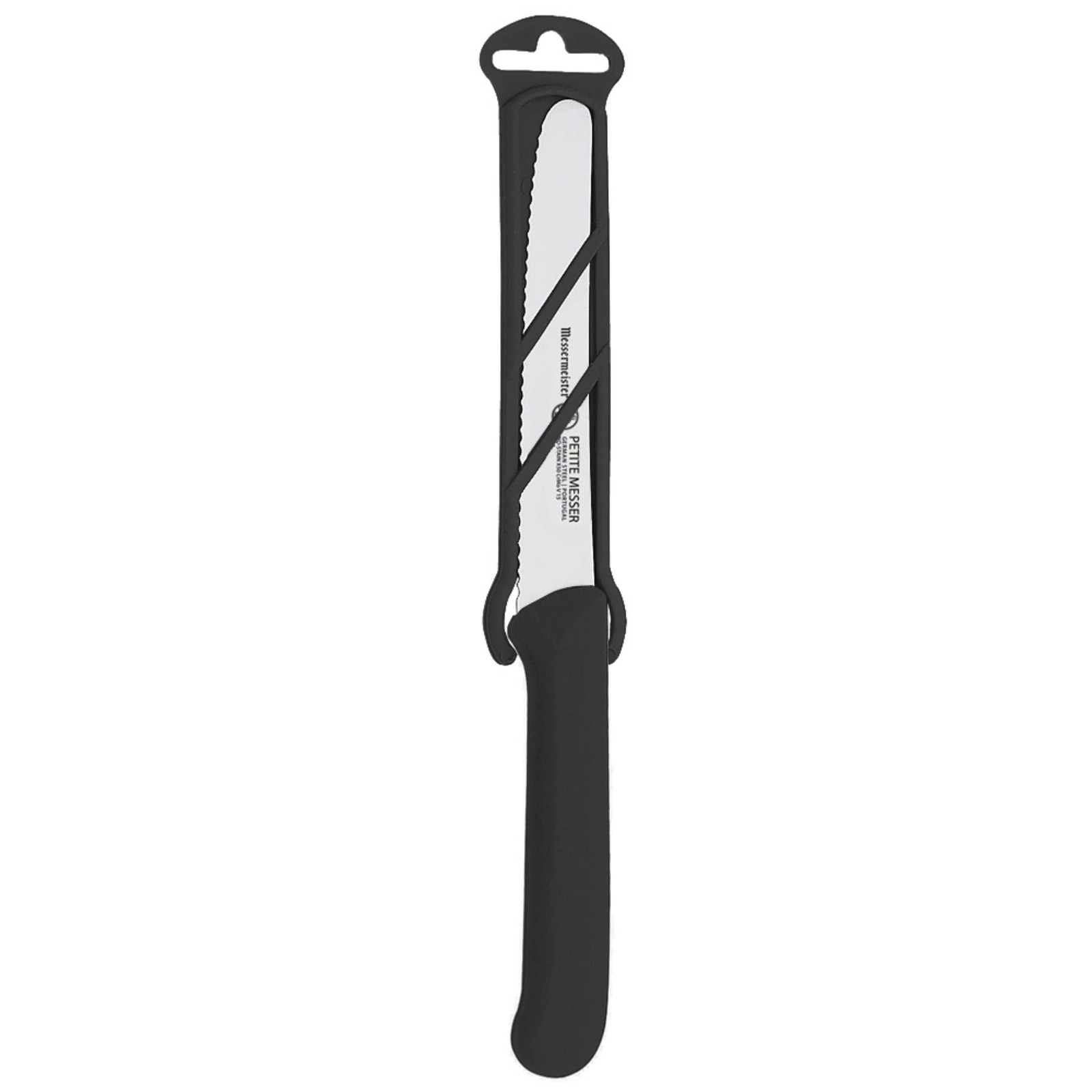 4.5” Serrated Tomato Knife Black German 1.4116 Steel Alloy Rust Resistant Sheath