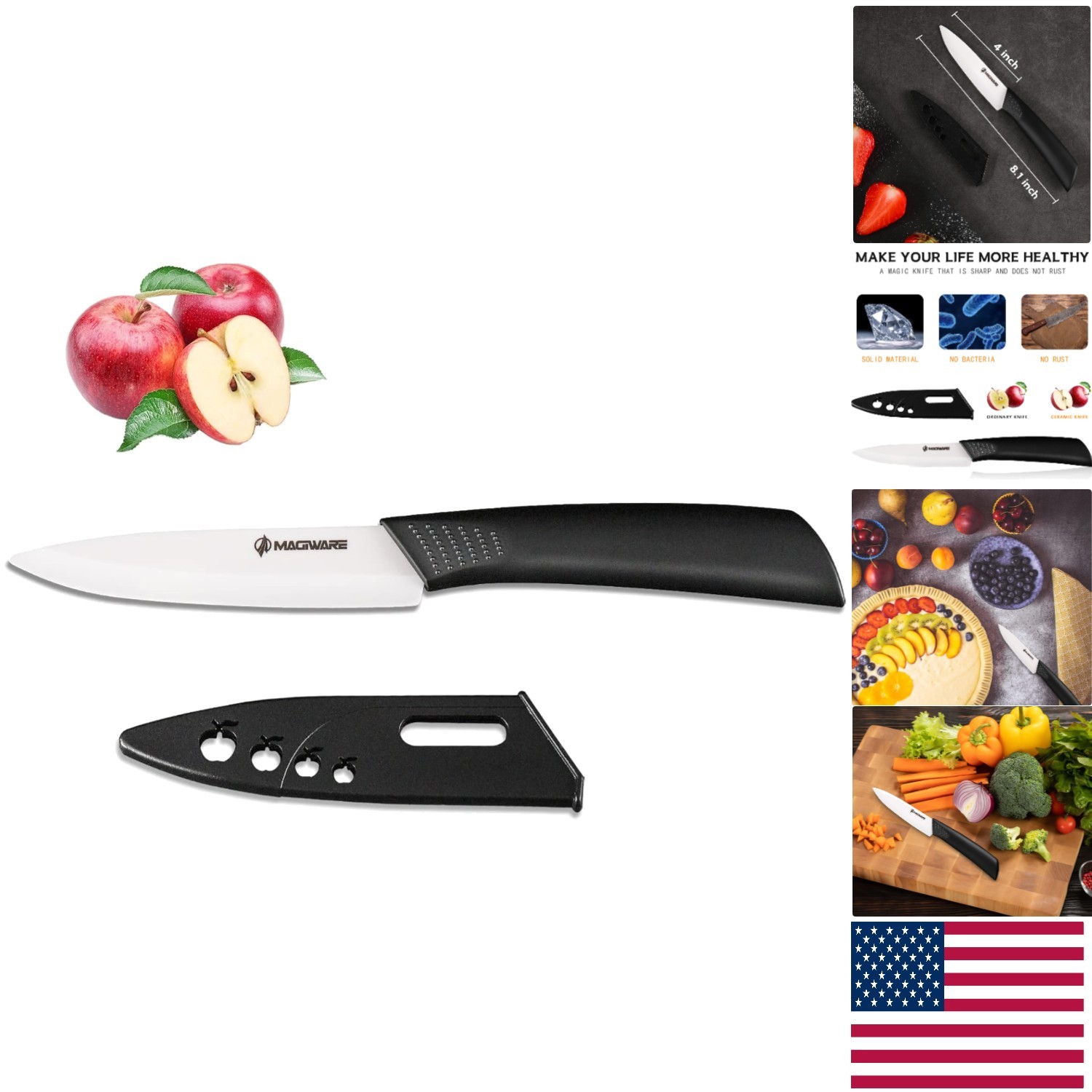 Lightweight 4-Inch Ceramic Knife – Rust Proof, Multi-Functional Kitchen Tool
