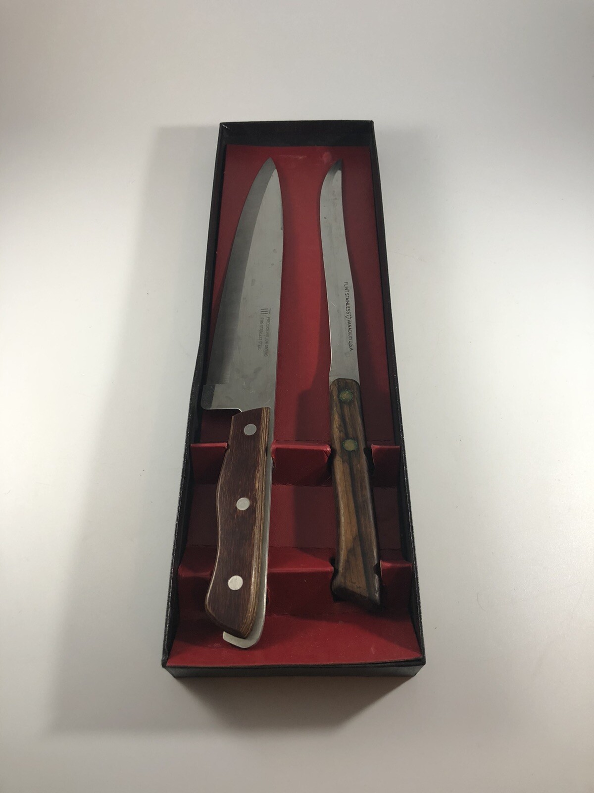 MAXAM PRECISION HOLLOW GROUND FINE STAINLESS STEEL CHEF AND FLINT KNIFE VF1