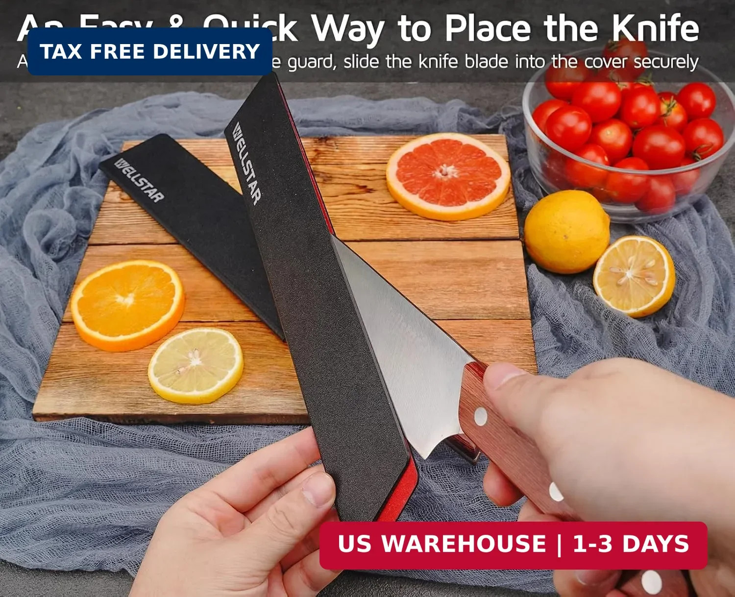 Knife Edge Guards Set, 2 Piece Universal Blade Covers, BPA Free ABS Protective B