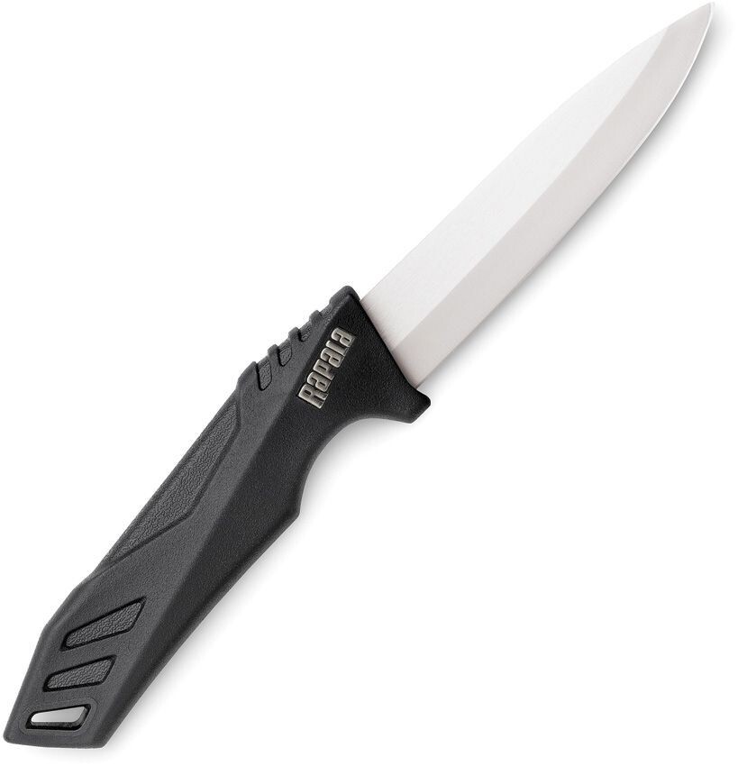 Rapala Utility Fixed Knife 3.75″ Ceramic Drop Point Blade Black Rubber Handle