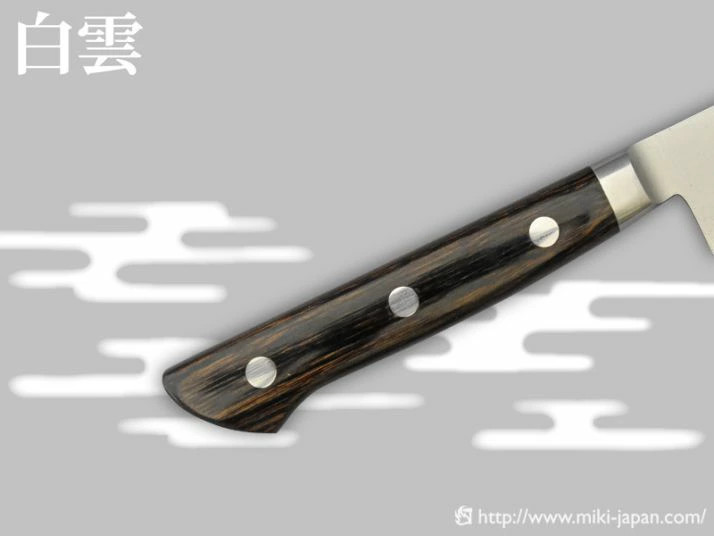 Hakuun Petty Knife 120mm 4.7in Miki Kajiyamura Double Bevel Blade Paring Knife