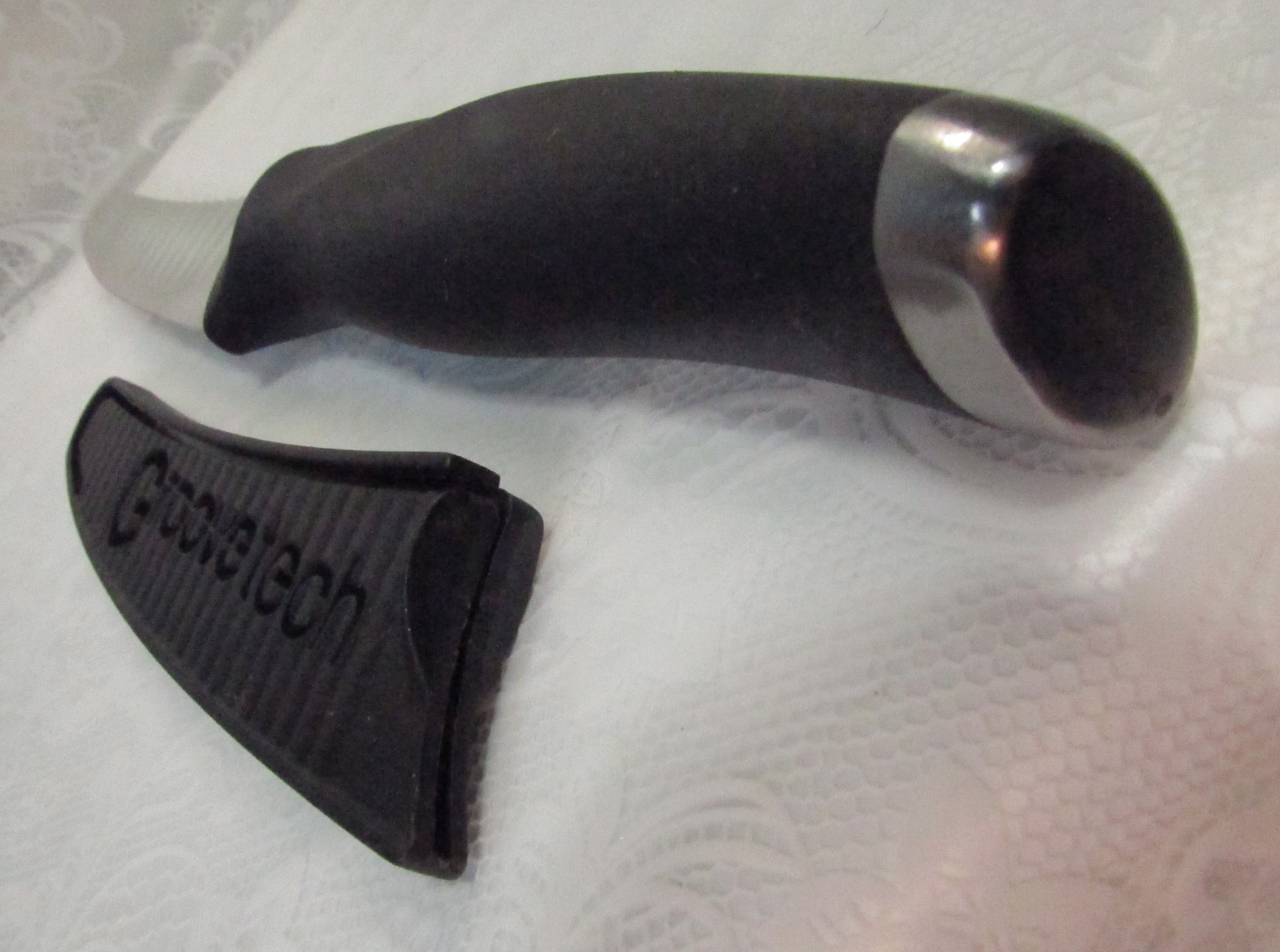 Groove Tech 4″ Blade Chef Kitchen KNIFE with SHEATH & Black Rubber Handle USA