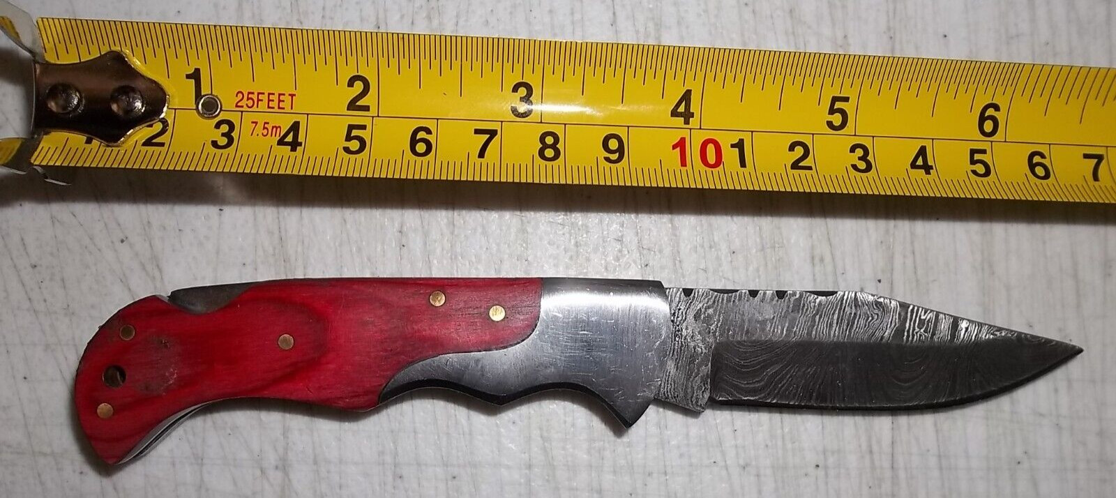 BEAUTIFUL HAND MADE DAMASCUS STEEL Pocket Knife by Don & Barbara Glatz -Made USA