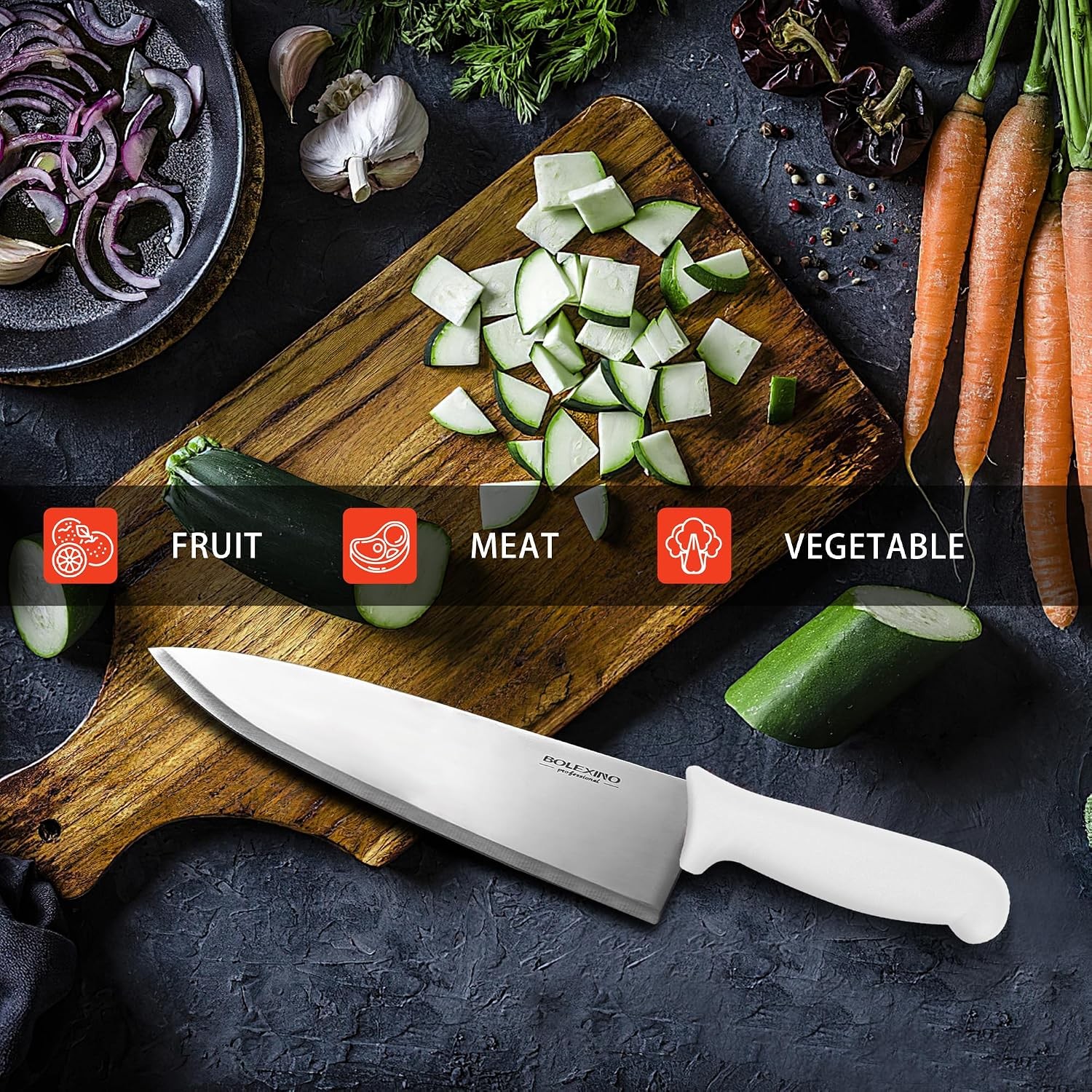 8 inch Japanese High Carbon Stainless Steel Chef Knife, Professional Extra Sharp