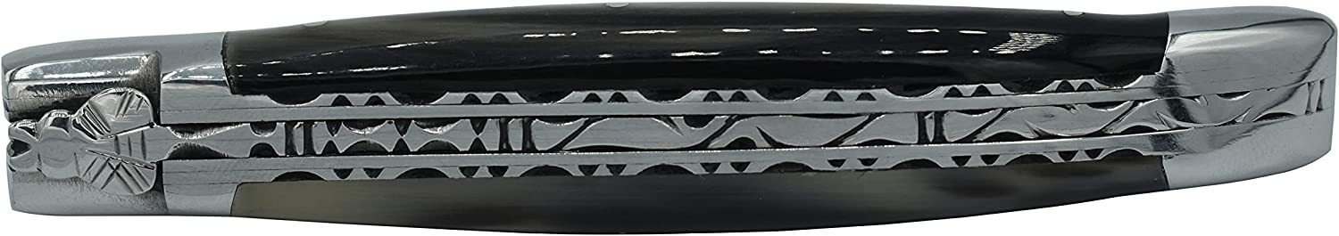 Laguiole En Aubrac Folding Pocket Knife With Flamed Solid Horn Handle, 4.75-In