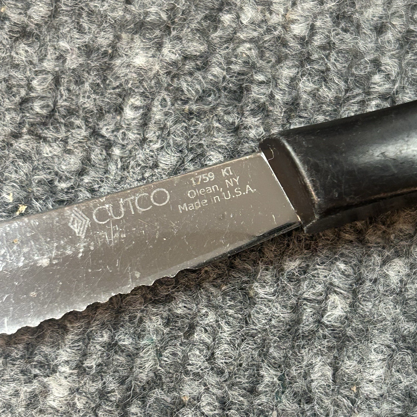 CUTCO Brown Swirl Handle Stainless Carver Serrated Steak Knife 1759 USA