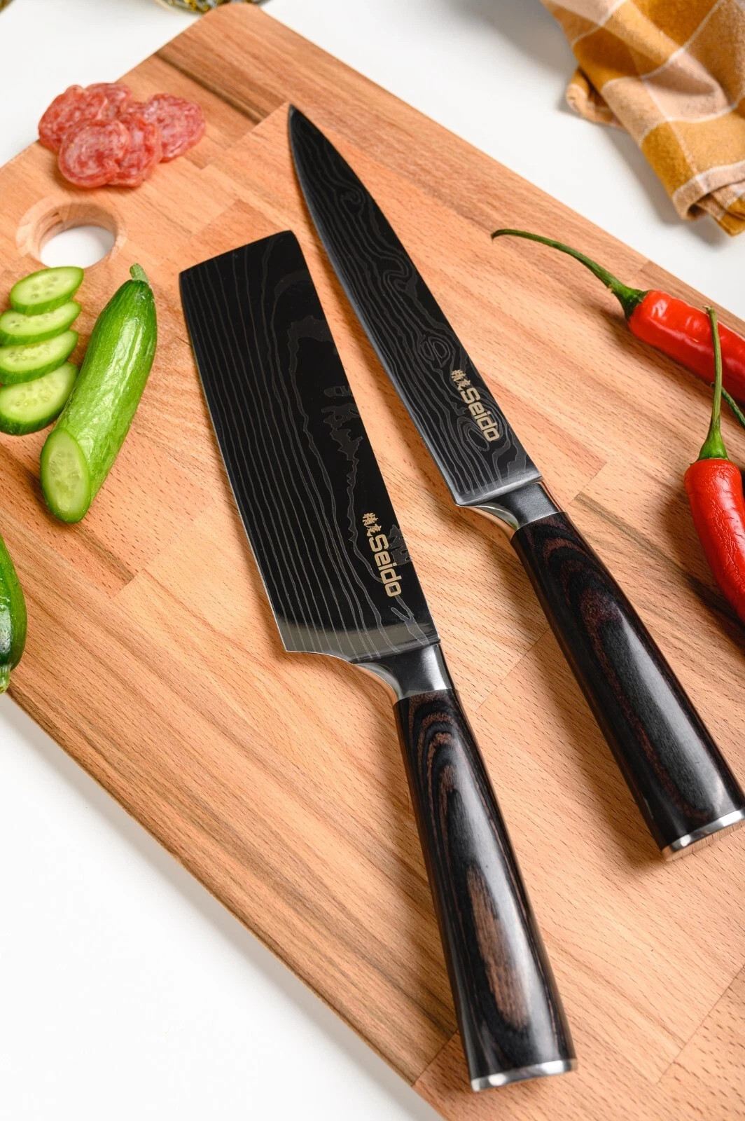 Seido Knives Japanese Master Chef Knife Set, 8-Piece Professional Kitchen Knives
