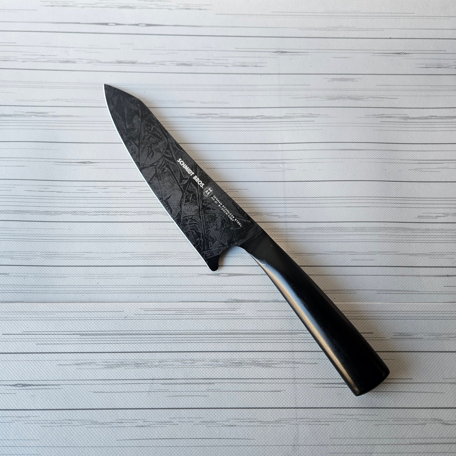 Schmidt Bros Chef Knife Unisex 8″ Black No. 21 German Stainless Steel Pattern