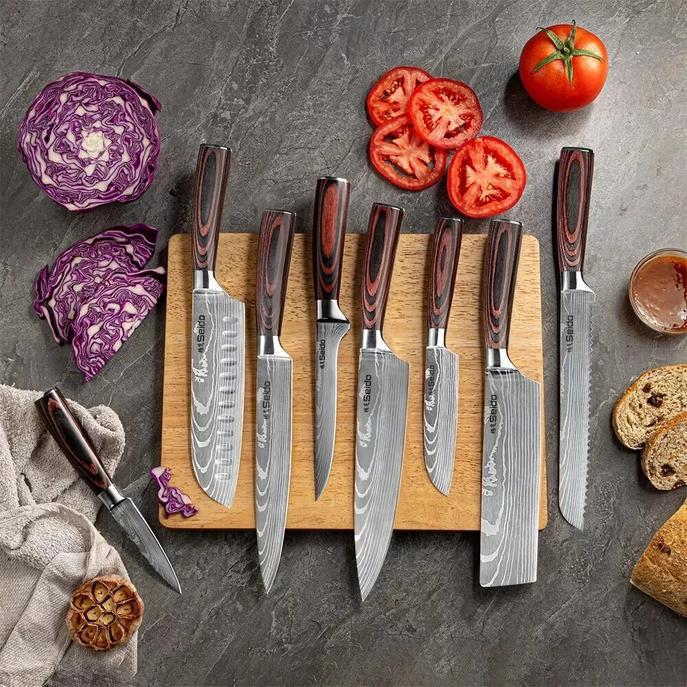 Seido Knives Japanese Master Chef Knife Set, 8-Piece Professional Kitchen Knives