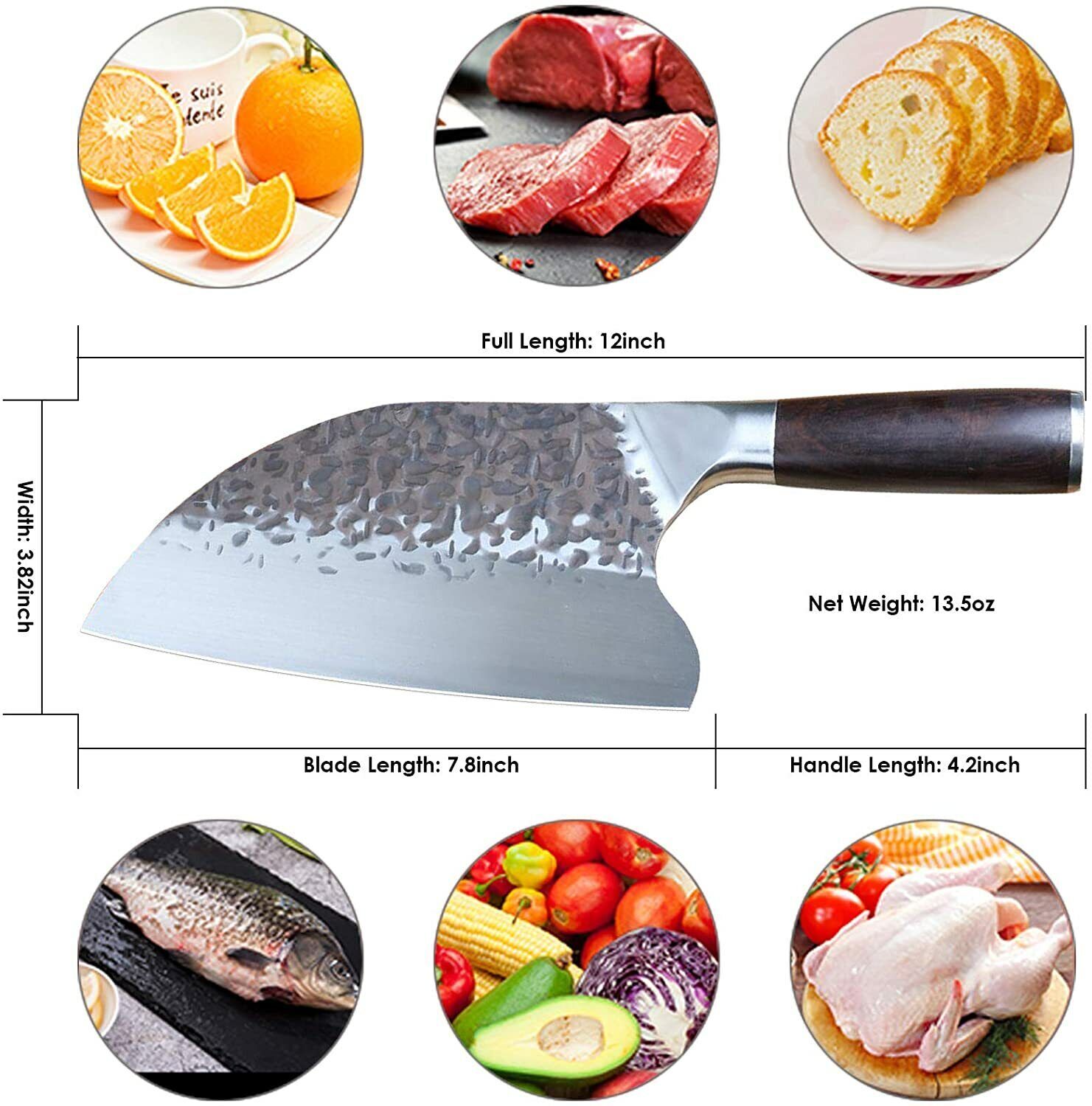 Kitchen Chef Knife Forged Serbian Cleaver Butcher Boning Knives Handmade Blade