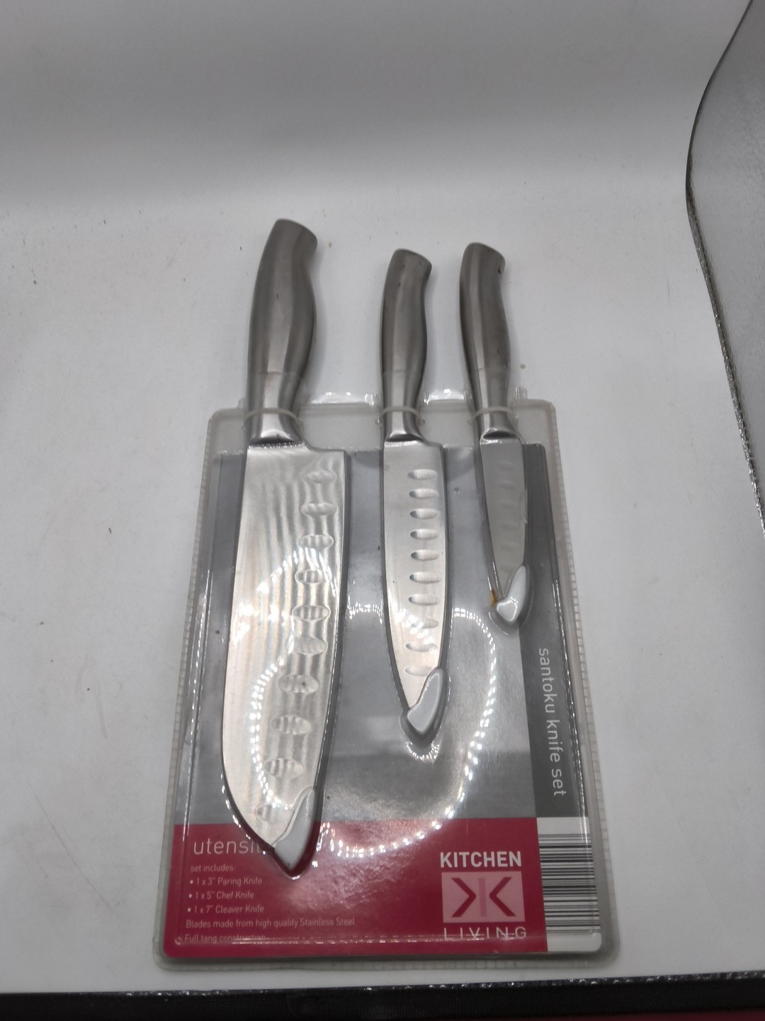 Kitchen Living Knife Set Includes Paring Knife, A Chef Knife, And A Cleaver…