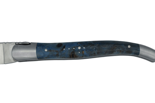 Laguiole En Aubrac Folding Pocket Knife With Blue Poplar Wood Handle, 4.75-In