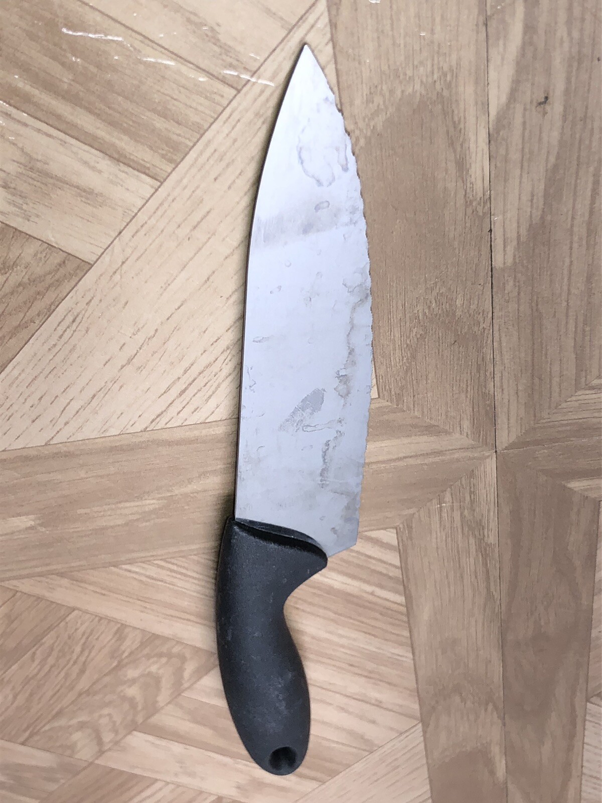 11 Inch Chef Knife Serrated Stainless Steel 6.5 Blade 4.5 Curved Handle