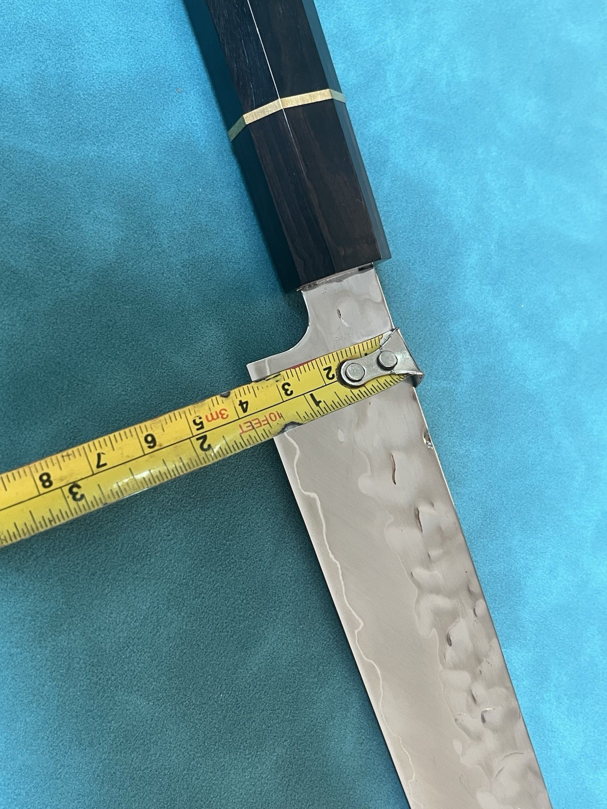 10.5 In 270mm Sujihiki Slicer Knife Hammered 10Cr Stainless Ebony Wa Handle Saya