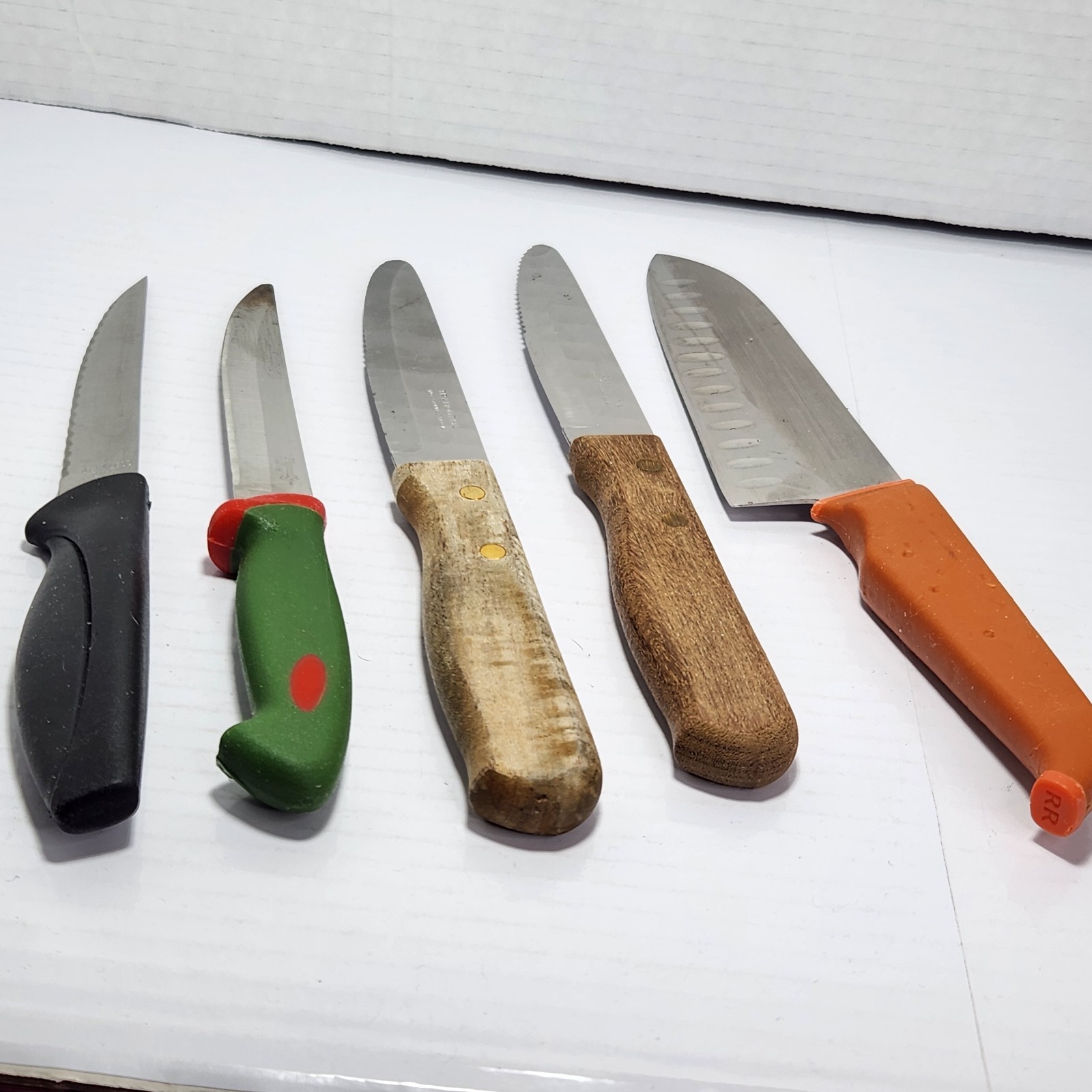 Vintage Lot of 5 Kitchen Knives Rachael Ray Tramontina Pigeon Stainless Mixed