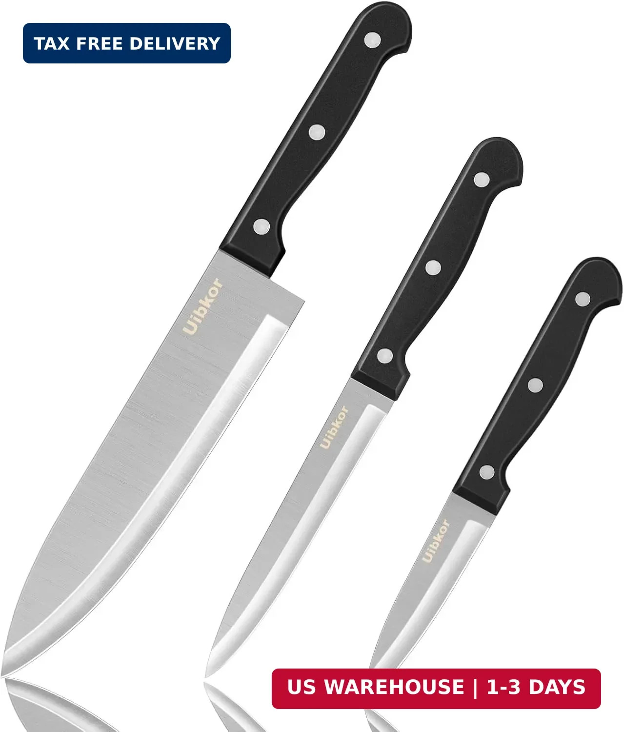 Kitchen Knife, 3-Pcs Knife Set, 8 Inch Chef Knife, 5 Inch Utility Knife | 3.5 In