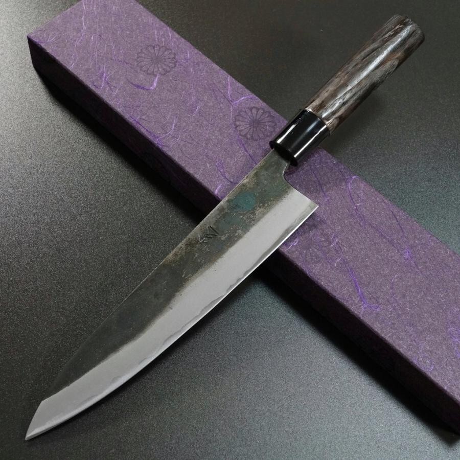 Japanese Motokyuichi Aogami Blue Steel #2 Kurouchi Gyuto Chef Knife 210mm Japan