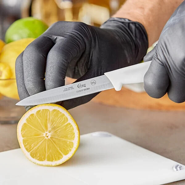 Choice 4″ Smooth Edge Paring Knife with White Handle