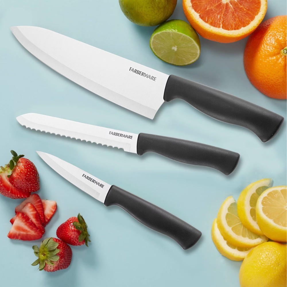 3 Piece Chef Knife Set: Stainless Steel Kitchen Knives